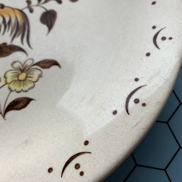 Johnson Bros Staffordshire Old Granite Sun Up Rooster 10" Dinner Plate VINTAGE - Picture 5 of 9